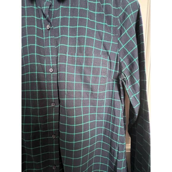 Banana Republic Classic Fit Blue Green Checkered Flannel Button Up Women's S - Picture 8 of 9